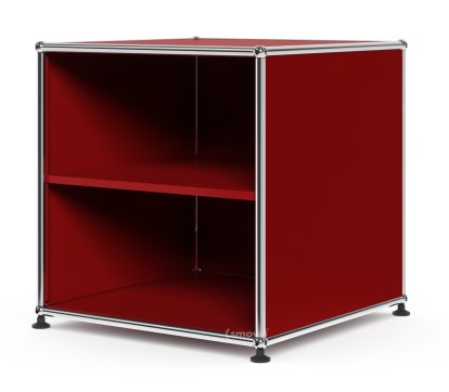 Table d'appoint USM Haller pour salle d'attente, H 50 x L 50 x P 50 cm, Rouge rubis USM