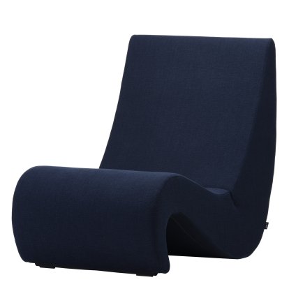 Fauteuil lounge Amoebe, Tissu Hola, bleu foncé