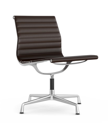 Aluminium Chair EA 105, Poli, Cuir Premium F, Marron
