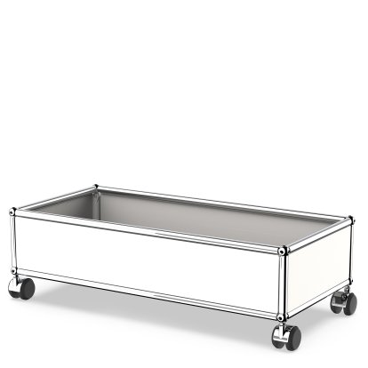 USM Haller boîte à roulettes, Blanc pur RAL 9010, Souples pour sols durs