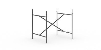 Châssis de table Eiermann 2, Noir, Vertical, centré  , 80 x 66 cm, Avec rallonge en hauteur (hauteur 72-85 cm)
