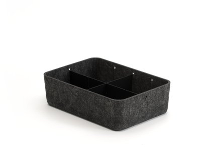 Boîte USM Inos, L 22,3 x H 9,5 cm, Anthracite, Séparation 3