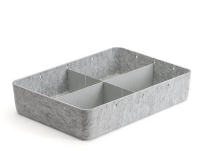 Boîte USM Inos, L 45,3 x H 9,5 cm, Gris clair, Séparation 3