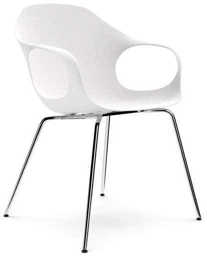 Chaise Elephant Tube, Blanc, Acier chromé