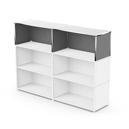 Kit d'extension verticale USM Haller 2, Gris moyen RAL 7005, 35 cm