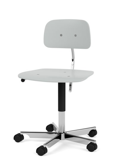 Chaise Kevi 2533, A / 38 - 51 cm, Huître, Aluminium poli