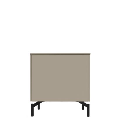 Buffet Aventa Sideboard avec portes, 60 cm, 2 Grilles de hauteur, Mélamine gris pierre, Pieds en métal