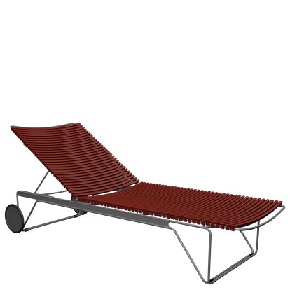 Chaise longue Click, Poivron, Sans coussin