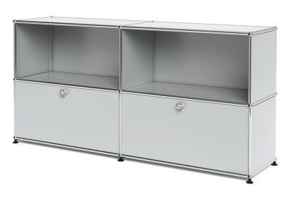 Meuble USM Haller Sideboard L avec deux portes abattantes, Gris clair RAL 7035