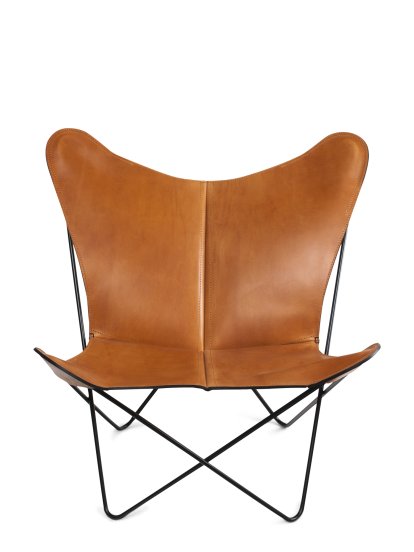 Trifolium Butterfly Chair, Noisette, Acier thermolaqué noir