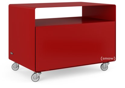 Caisson à roulettes R 107, Monochrome, Rouge rubis (RAL 3003), Roulettes industrielles