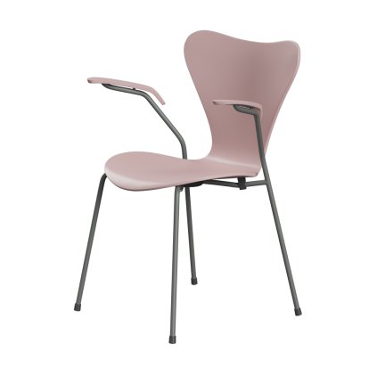 Chaise avec accotoirs Série 7 3207 New Colours, Laqué, Rose pâle, Silver grey