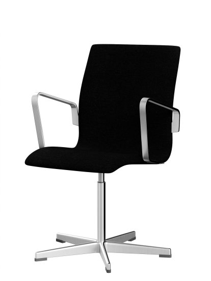 Chaise Oxford, Avec accotoirs, Dossier bas, Piètement fixe, Hallingdal 65, 180 - Charcoal