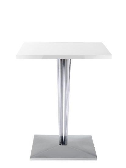 Table à manger TopTop, Rectangulaire H 72 x l 60 x L 60 cm, Werzalit inrayable, Blanc