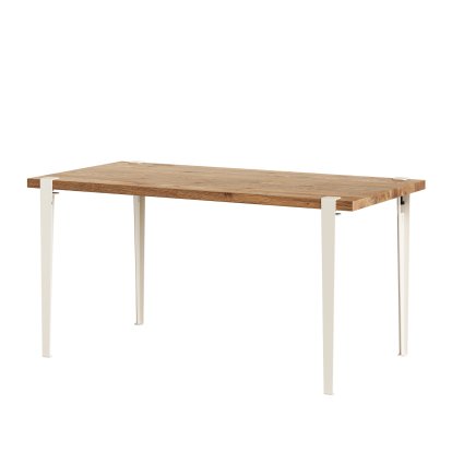 Table à manger Balthazar, Chêne ancien recyclé, Blanc crème