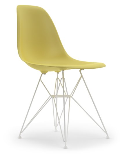 Eames Plastic Side Chair DSR, Citron, Sans rembourrage, Sans rembourrage, Version standard - 43 cm, Revêtement blanc