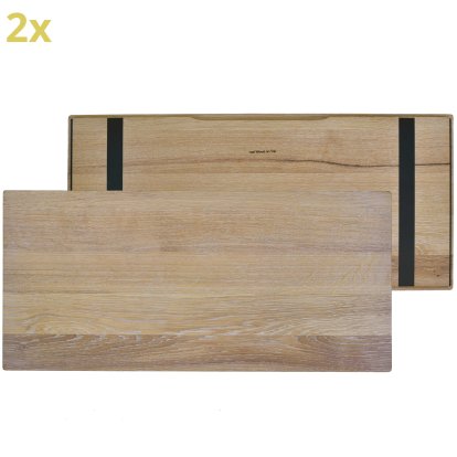 Plateau en bois (set de 2) pour étagères USM Haller, taille L, 75 cm x 35 cm, Chêne, huilé blanc