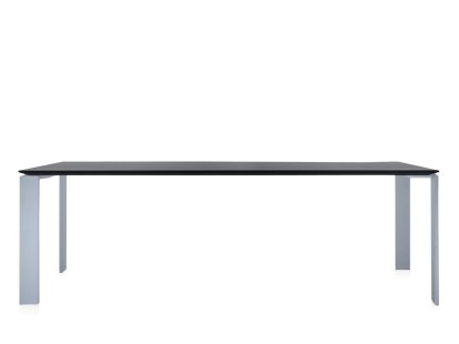 Table Four, L 223 x L 79 cm, Soft Touch noir, Aluminium laqué