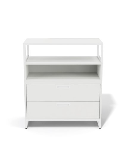 Buffet M1, Version 2 (H 90 x W 80 cm) - 2 tiroirs, Blanc