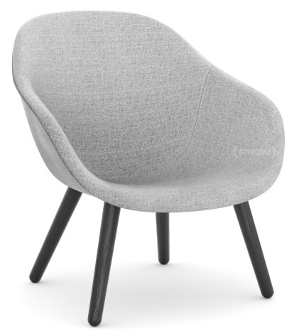 Fauteuil About A Lounge Chair Low AAL 82, Hallingdal 130 - gris clair, Chêne laqué noir, Sans coussin d'assise