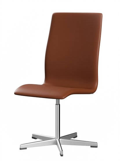 Chaise Oxford, Sans accotoirs, Dossier moyen, Piètement fixe, Cuir souple, Cognac