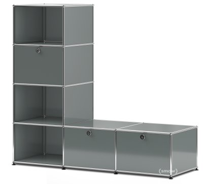 Étagère-banc USM Haller Type 1, Gris moyen RAL 7005