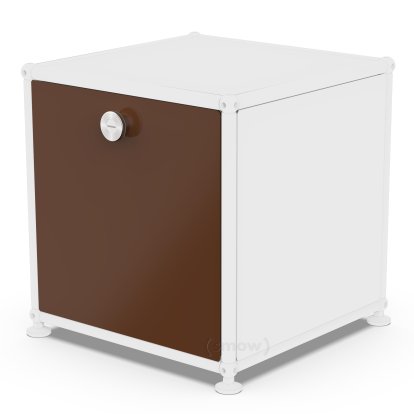 Porte abattante USM Haller, 35 cm x 35 cm, Marron USM, Avec poignée sans serrure