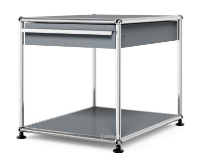 Table d'appoint USM Haller avec tiroir, Gris moyen RAL 7005