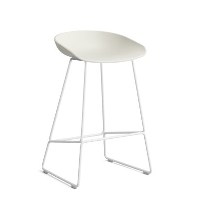 About A Stool AAS 38, Version cuisine: hauteur de l'assise 64 cm, Acier thermolaqué blanc, Melange cream 2.0