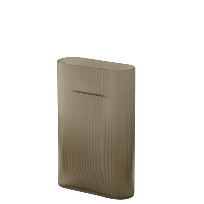 Vase Ridge Glass, Medium (H 35 cm), Taupe