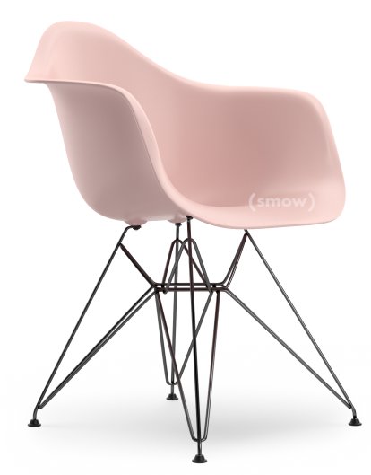 Eames Plastic Armchair DAR, Rose pâle, Sans rembourrage, Sans rembourrage, Version standard - 43 cm, Revêtement basic dark