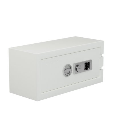 Coffre-fort Balzsafe Connect pour étagères USM Haller, 75 cm x 35 cm x 35 cm, Blanc pur RAL 9010, Serrure à combinaison électronique avec clé de révision