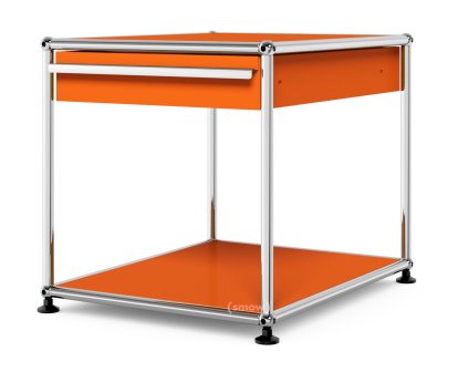 Table d'appoint USM Haller avec tiroir, Orange pur RAL 2004