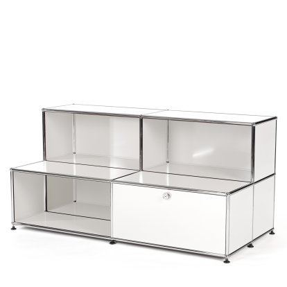 Meuble enfant USM Haller M avec marches, Blanc pur RAL 9010