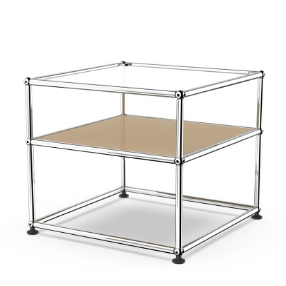 USM Haller table d'appoint Type 2, Verre, Beige USM