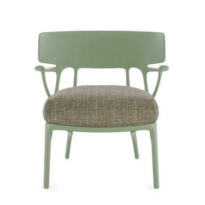 Fauteuil Lounge A.I, Texture, Vert / gris