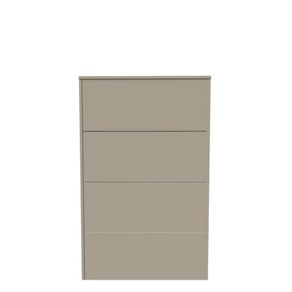 Buffet Aventa avec tiroirs, 60 cm, 4 Grilles de hauteur, Mélamine gris pierre, Patin en plastique