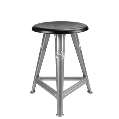 Tabouret Rowac – Modèle 1 / 50 cm, Chêne noir, Naked steel