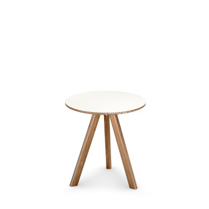 Copenhague Round Table CPH20, Ø 50 x H 49, Chêne laqué, Linoleum off-white
