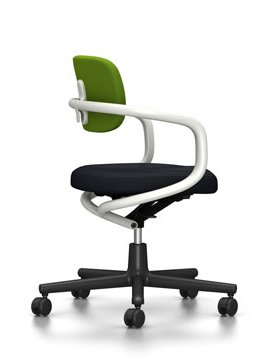 Siège de bureau pivotant Allstar, Blanc, Hopsak, Vert mousse/forêt