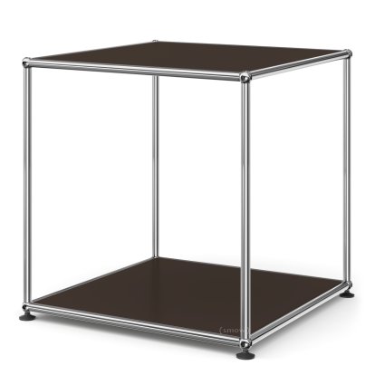 Table d'appoint USM Haller 50 haute, Panneaux inférieur et supérieur en métal, Marron USM
