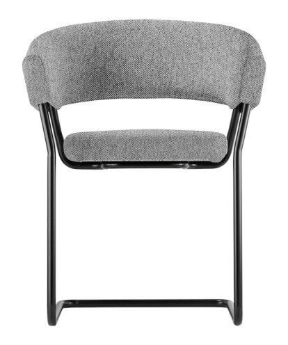 Fauteuil D9, Stoff Hallingdal 166 - gris, Noir peint par poudrage, Patins plastique