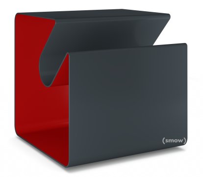 Table d'appoint V44, Gris anthracite (RAL 7016) -  Rouge rubis (RAL 3003), Patins