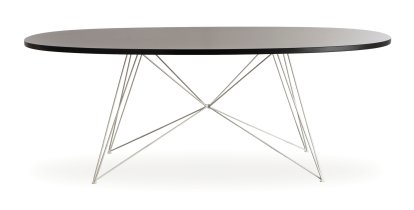 Table Tavolo XZ3 Ovale, Fenix noir, Verni blanc