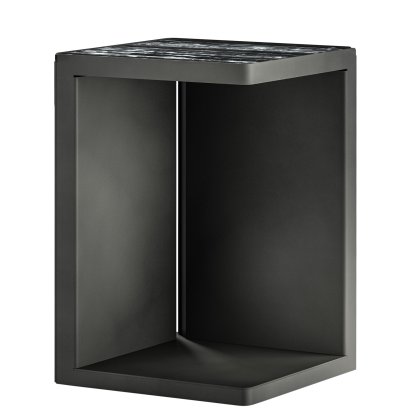 Table d'appoint Ambito, Obsidienne, Marbre Portoro argent