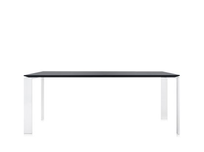Table Four, L 190 x L 79 cm, Soft Touch noir, Blanc laqué