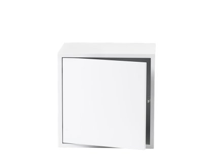 Système modulaire d'étagères Stacked, M (43,6 x 43,6 x 35 cm), Avec porte, Blanc