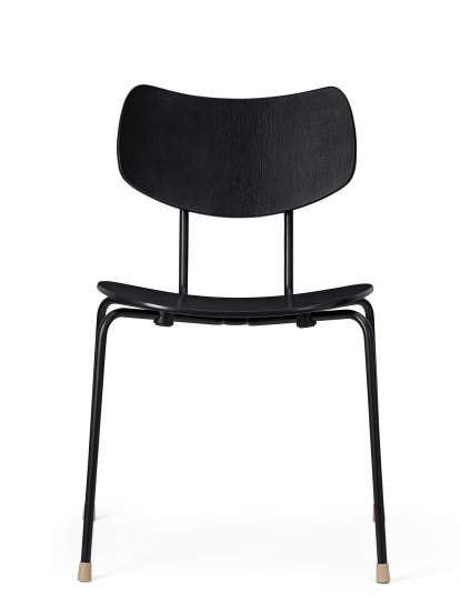 Chaise VLA26 Vega, Chêne laqué noir, Non rembourré, Thermolaqué noir