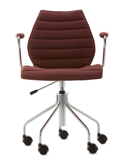Chaise pivotante Maui Soft Noma, Rouge brique, Chromé