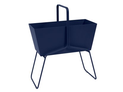 Jardinière Basket, H 84 x L 70 cm, Bleu abysse